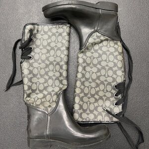 Lace up coach boots